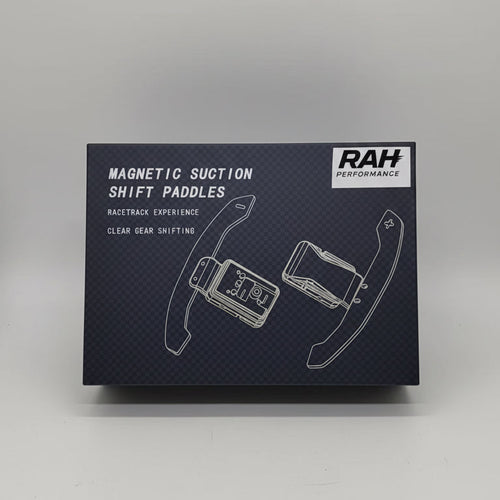 RAH Performance magnetic suction shift paddles packaging on a gray background