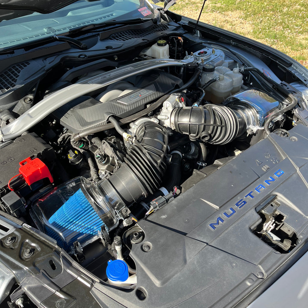 Mustang Engine bay with RAH clear airbox covers